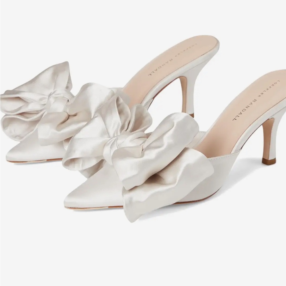 Loeffler Randall Cream Margot Bow Mules size 7.5